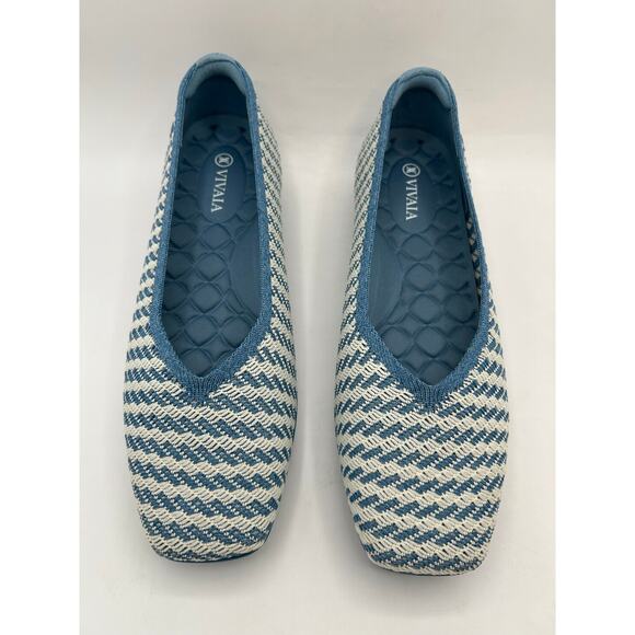 VIVAIA Margot Walker Lightweight Square-Toe V-Cut Ballot Flats Size 39.5 NEW - Picture 2 of 8